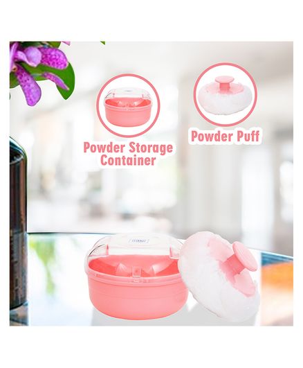 Mee Mee Premium Powder Puff With Case -Pink