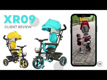 Luusa XR09 Hooded Tricycle for Kids Safest Baby Cycle Red