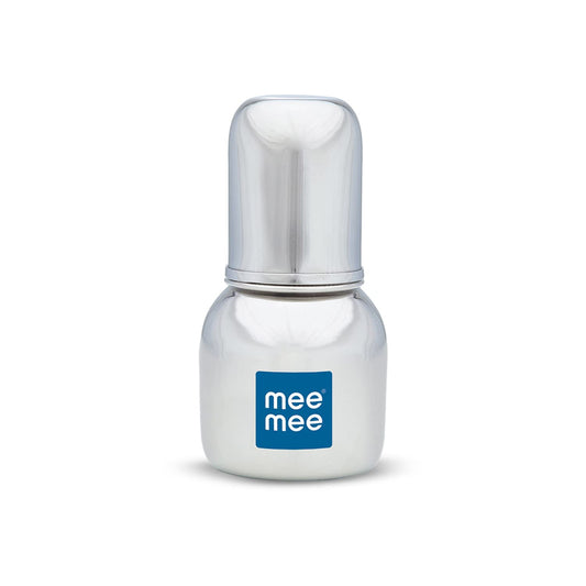 Mee Mee Premium Steel Feeding Bottle (120 ml), Silver